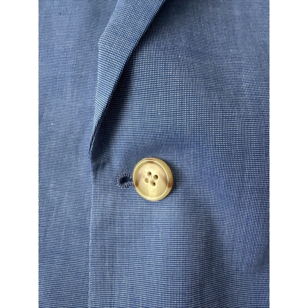 Saddlebred Men's Blue Sport Coat Blazer 46L Cotton Poly Lined Classic Fit Jacket